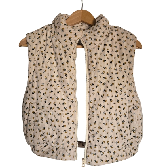 Only Tops - ONLY Floral Cream Puffer Corduroy Vest